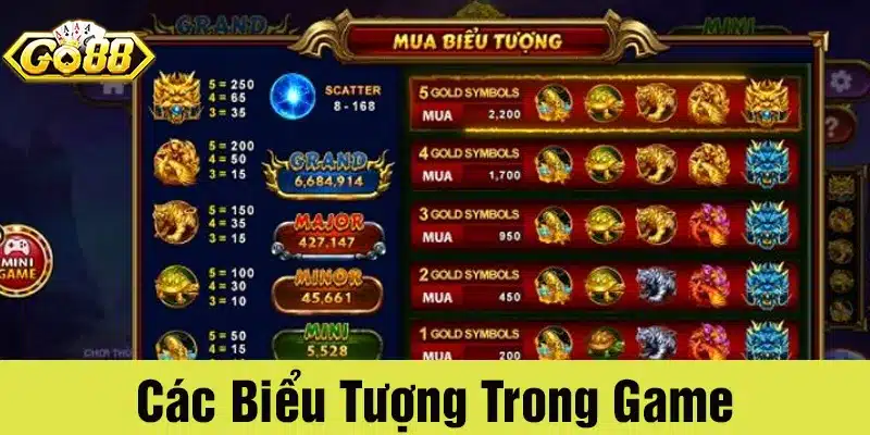Biểu tượng trong game Kho báu tứ linh Go88