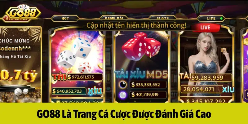GO88 là website cá cược được đánh giá cao trên thị trường 
