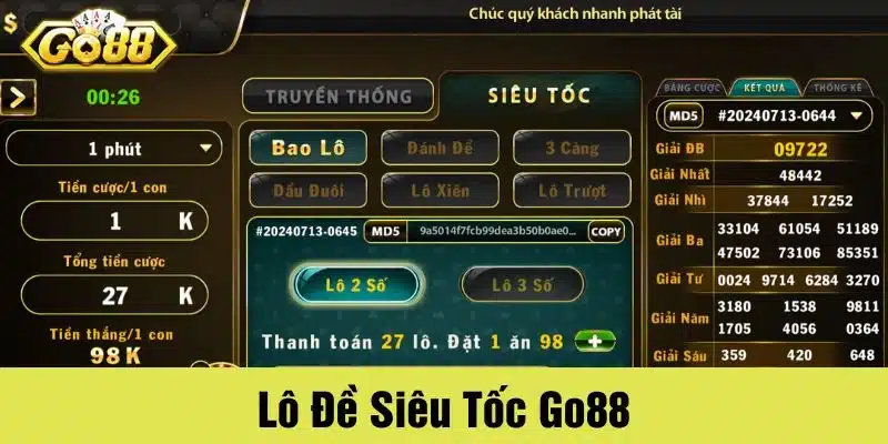 Lô đề siêu tốc Go88