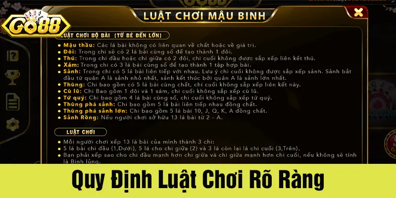 Luật chơi game Mậu binh Go88