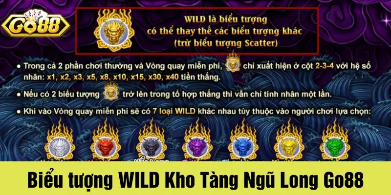 WILD là biểu tượng đặc biệt trong game Kho Tàng Ngũ Long GO88